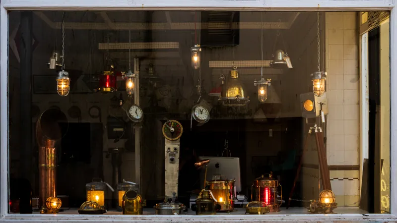 Time store window, Fowey. 2021.